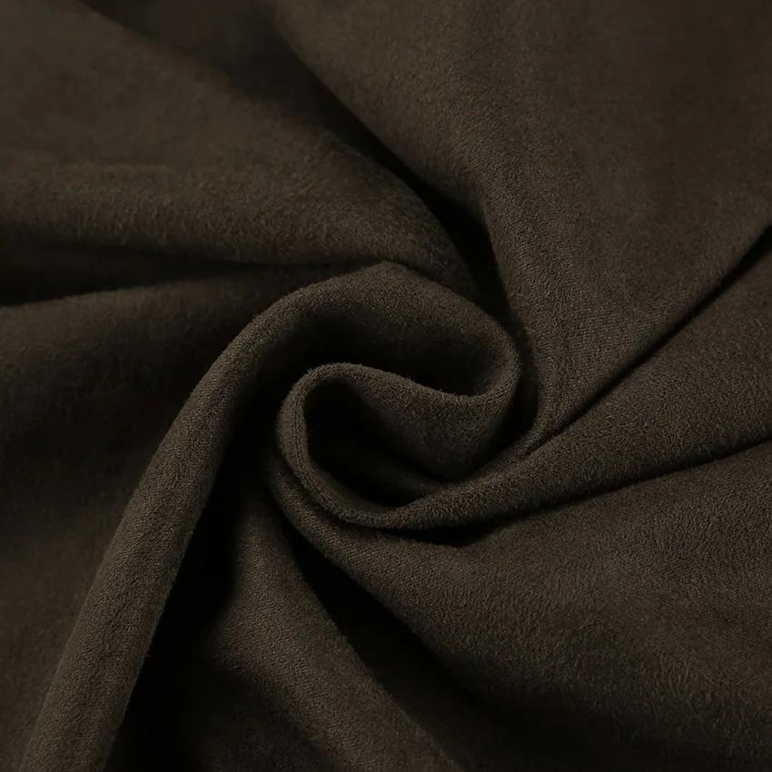 2025 Veste de travail décontractée polyvalente rétro marron à manches longues en similicuir dans un style vintage