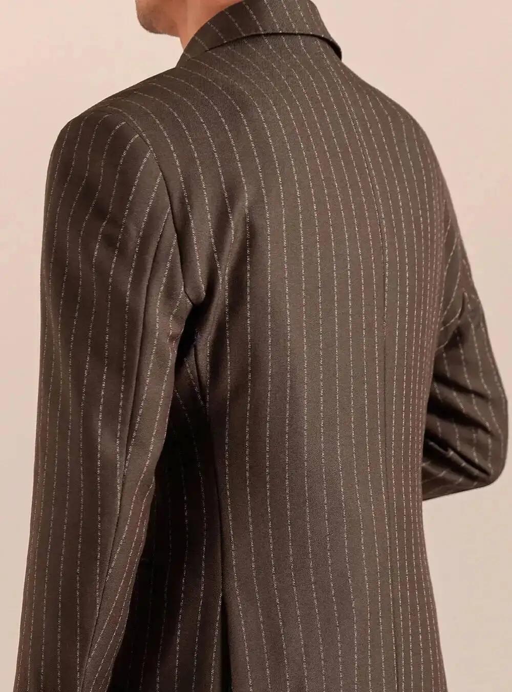 Costumes d'affaires à rayures formelles à Double boutonnage pour hommes