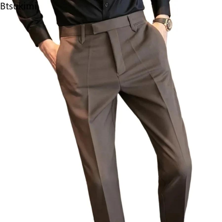 Pantalon de costume plissé décontracté pour homme