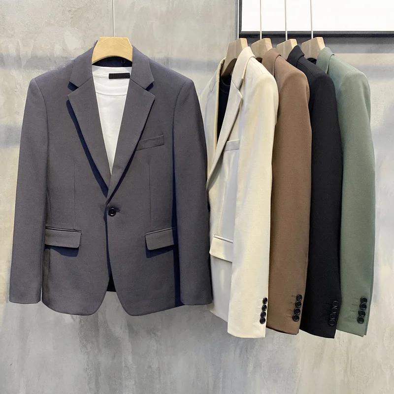 Veste de costume décontractée tombante pour hommes au printemps et en automne