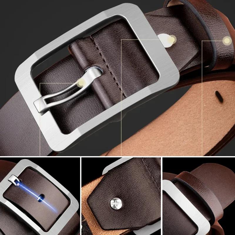Ceinture en cuir PU de luxe pour hommes avec boucle à ardillon classique