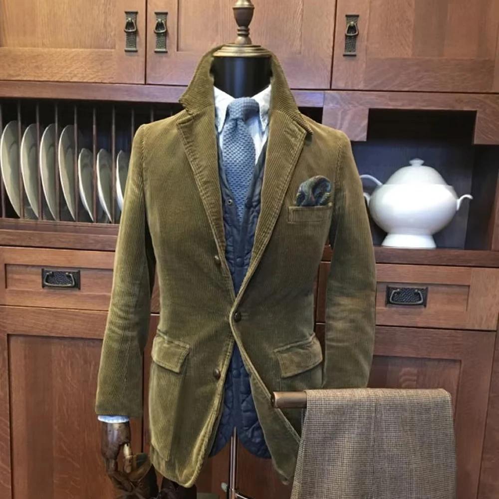 Veste d'automne en velours côtelé pour hommes