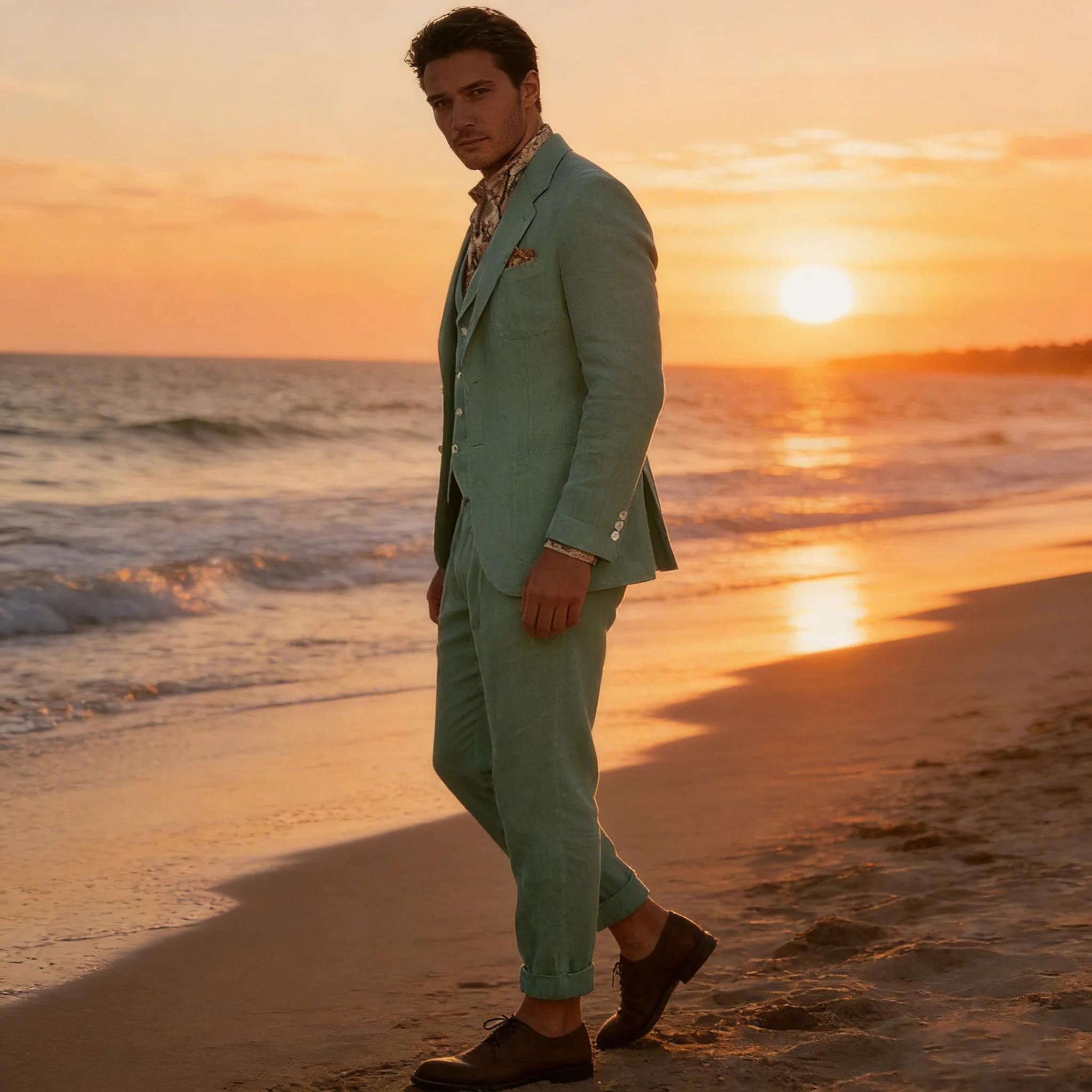 Costume en lin de luxe pour homme
