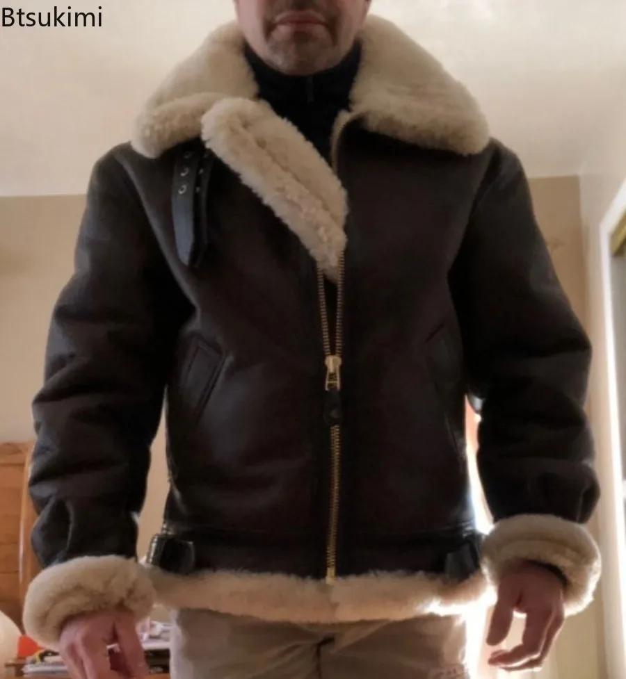 Vestes d'hiver en cuir pour hommes