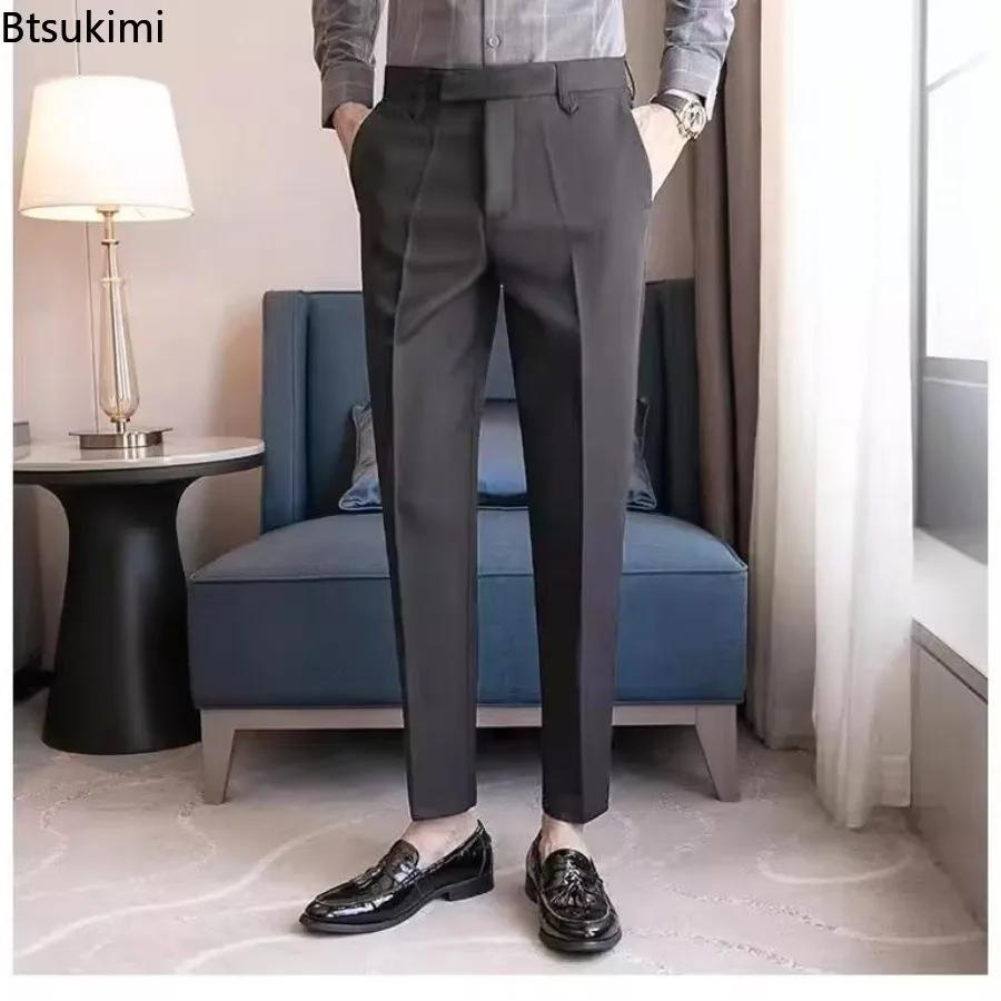 Pantalon de costume plissé décontracté pour homme