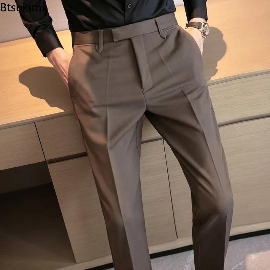 Pantalon de costume plissé décontracté pour homme