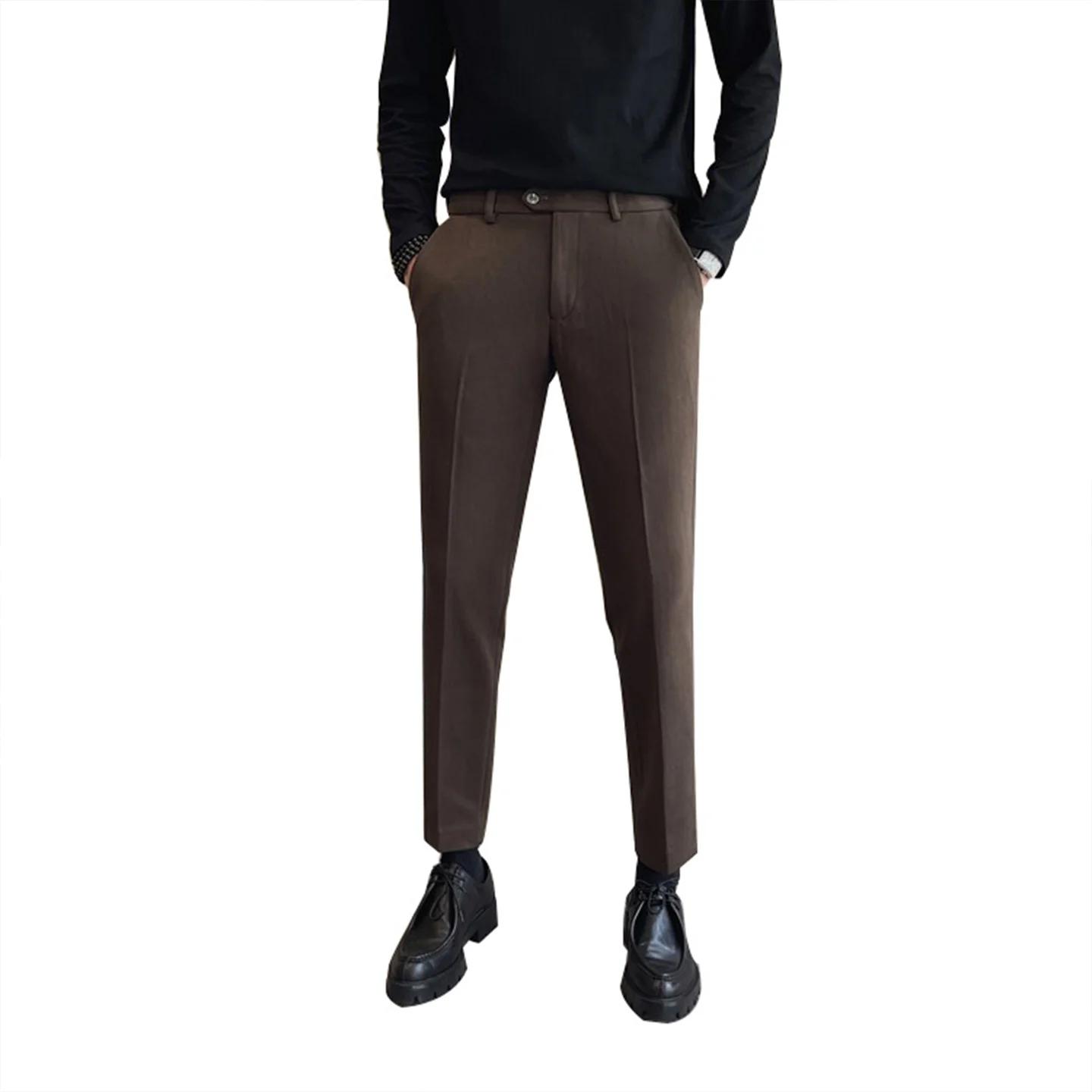 Nouveau pantalon de costume en laine pour hommes