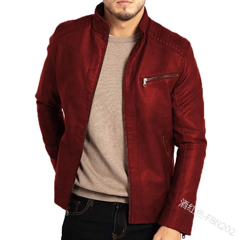 Veste en cuir PU pour hommes