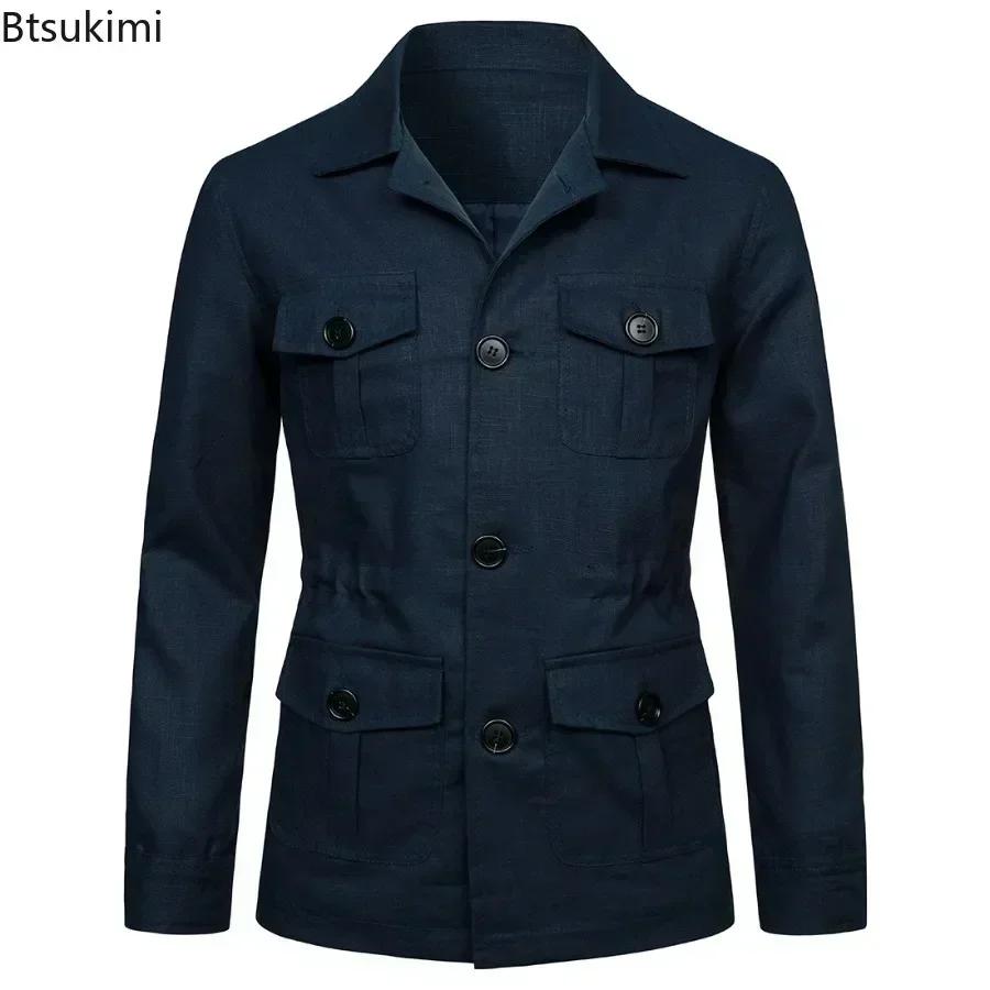 Vestes Safari en lin pour hommes