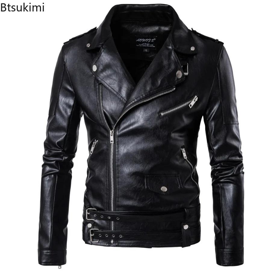 Beaux vestes de moto en cuir pour hommes Style britannique mode Faux