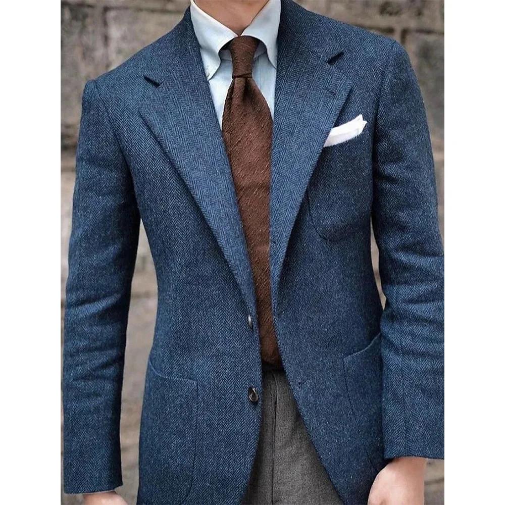 Veste de costume à chevrons pour hommes