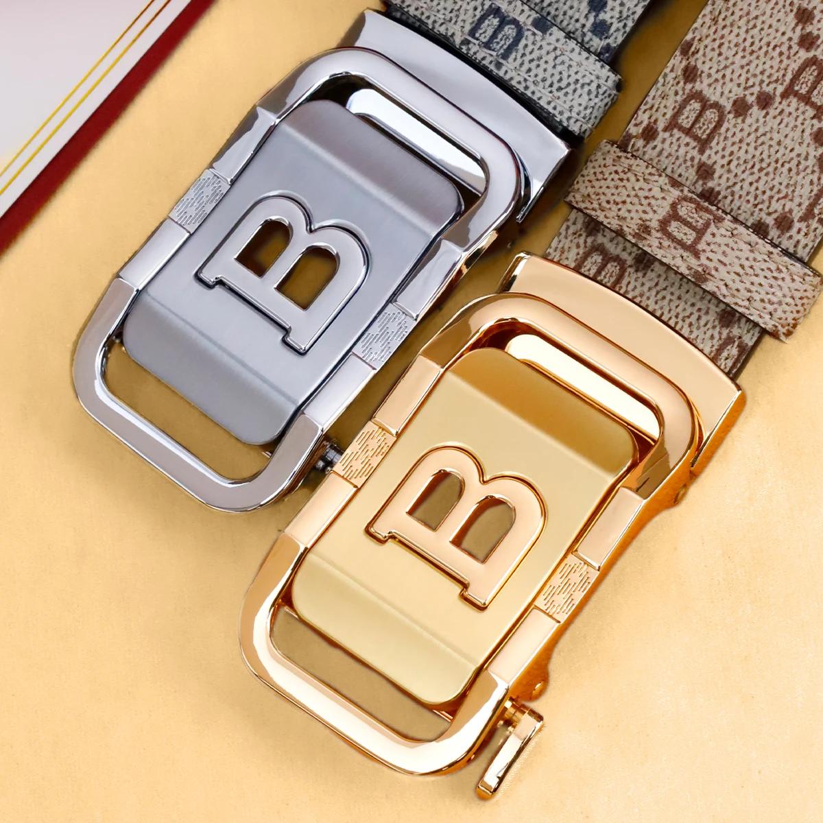 Ceinture en cuir pour homme avec boucle automatique