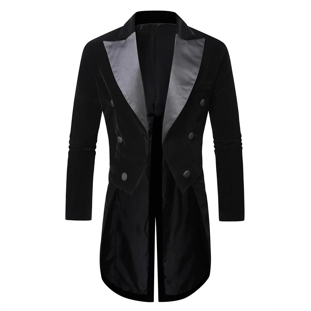 Veste de smoking élégante en velours noir pour hommes – Vêtements de cérémonie pour banquets