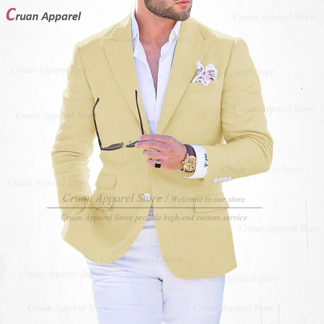 (Une Blazer) Blazers jaunes à la mode pour hommes