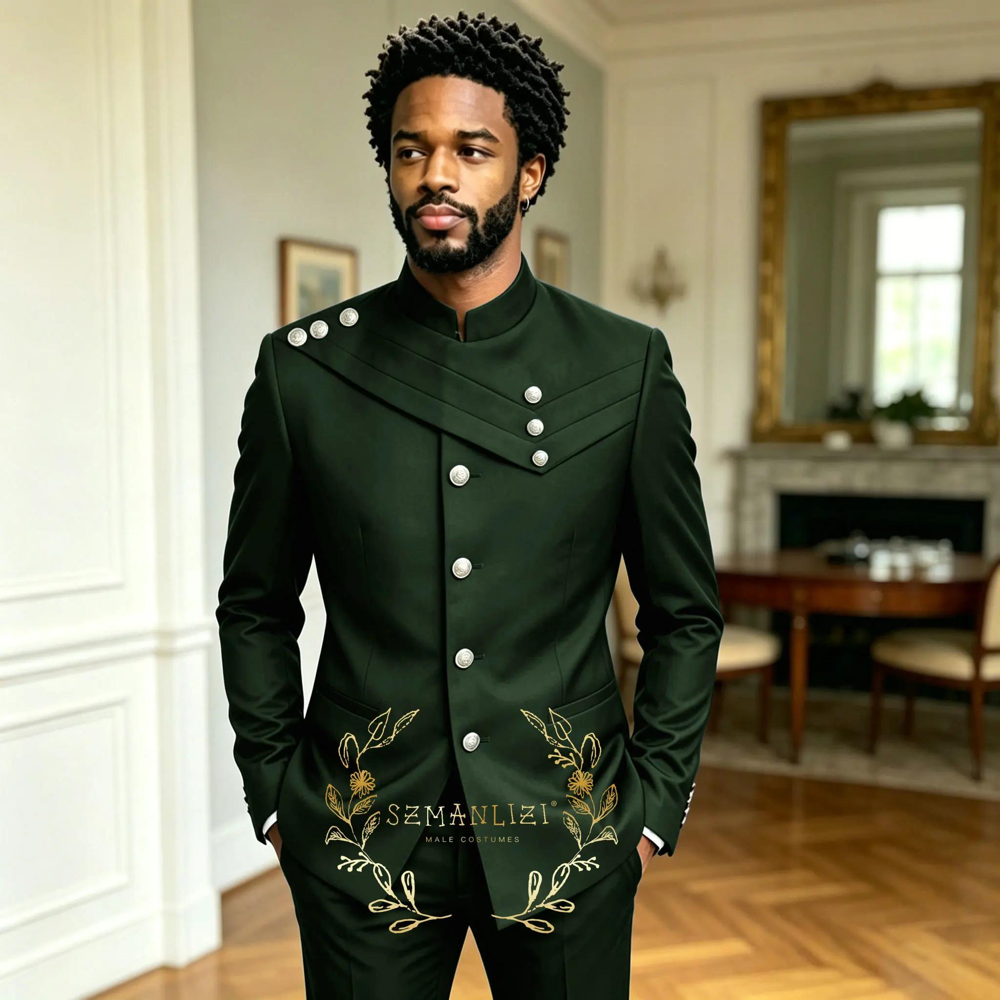 Costume vert foncé pour homme