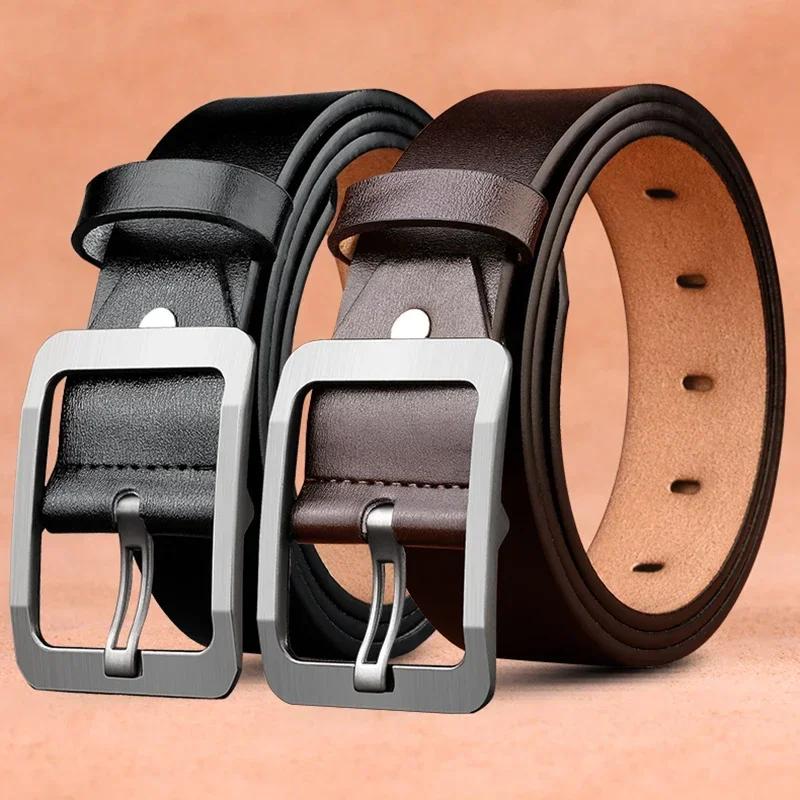 Ceinture en cuir PU de luxe pour hommes avec boucle à ardillon classique