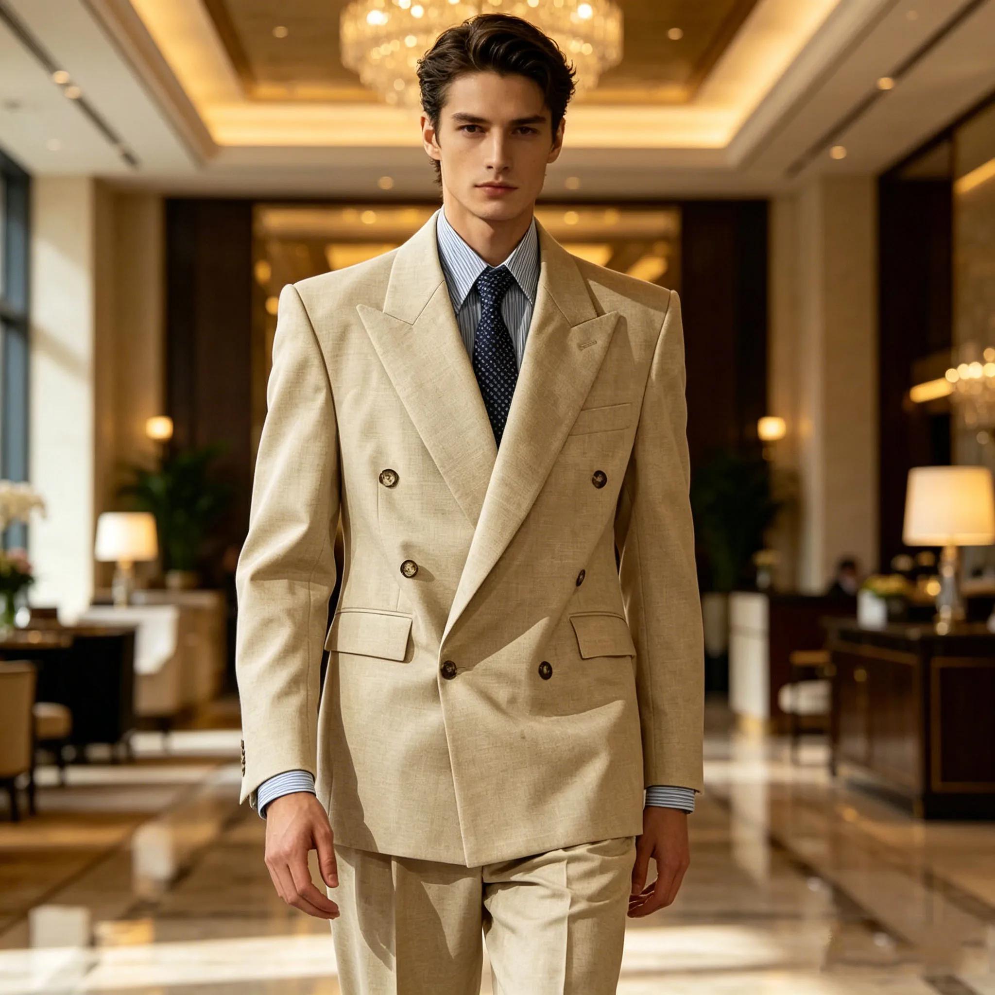 Ensemble de costume en lin pour homme