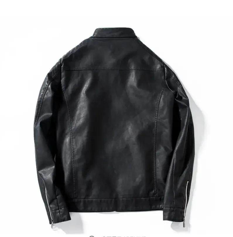 Blousons en cuir PU slim pour hommes