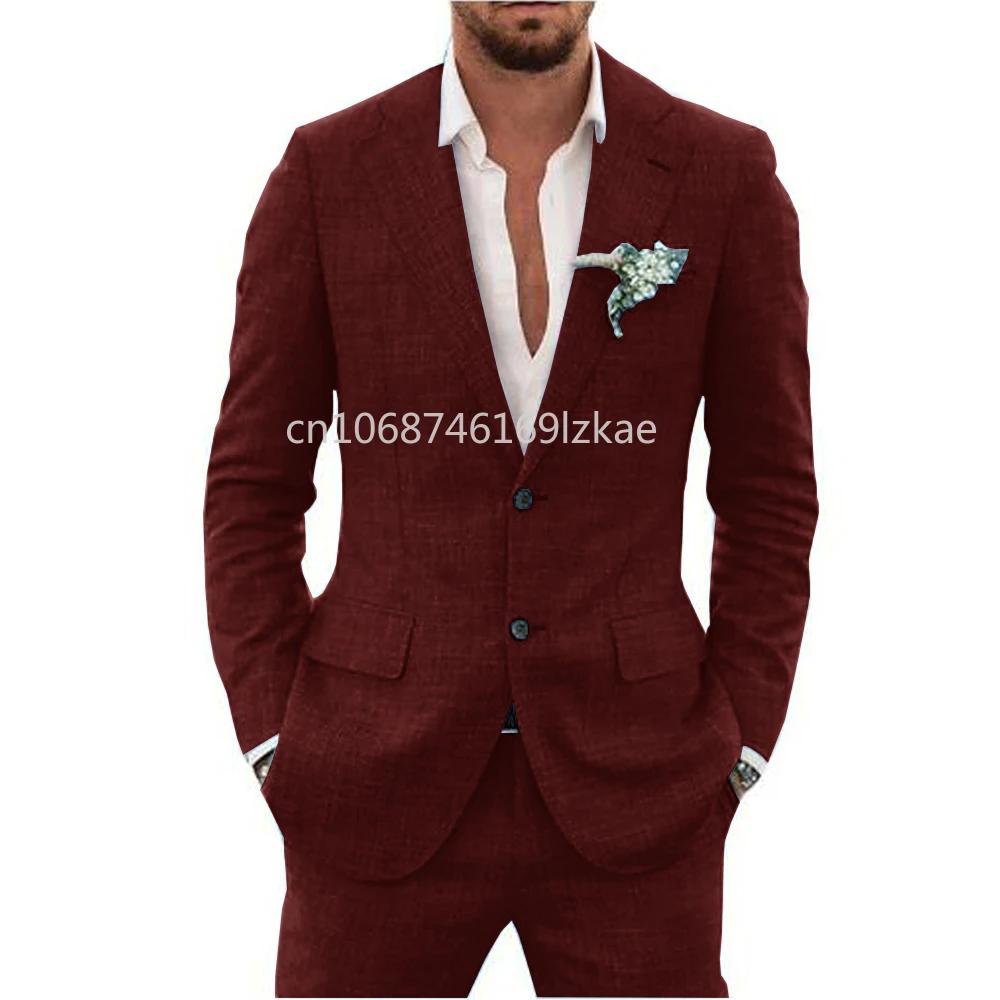 Costume en tissu de lin pour hommes
