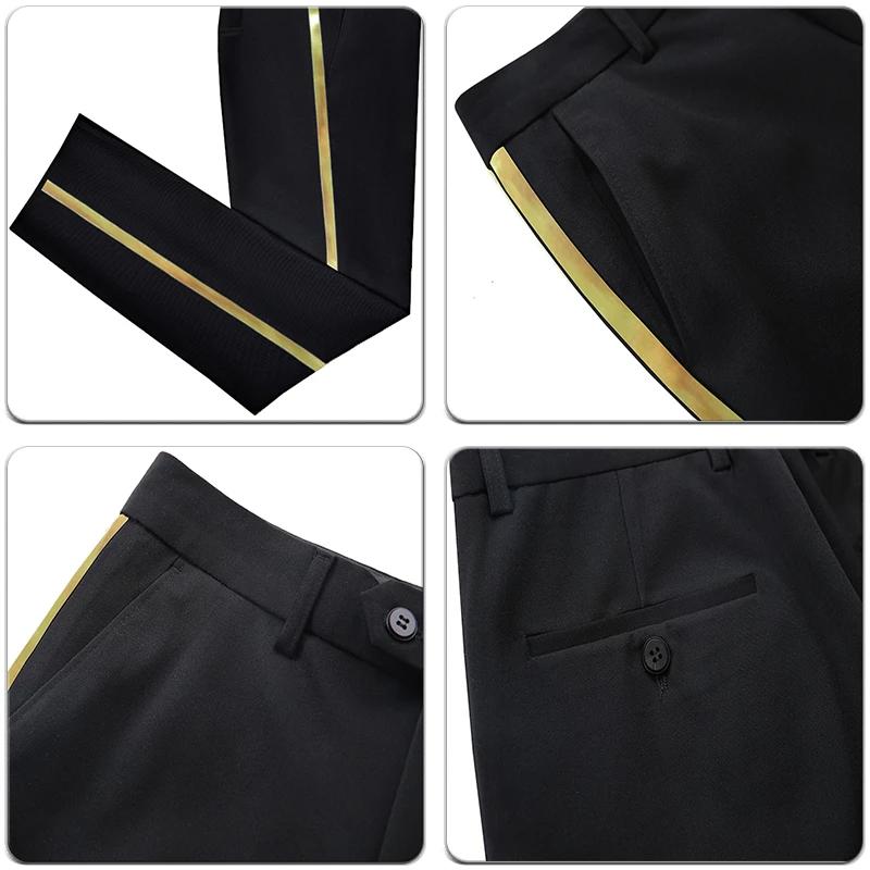 Pantalon de costume noir pour hommes