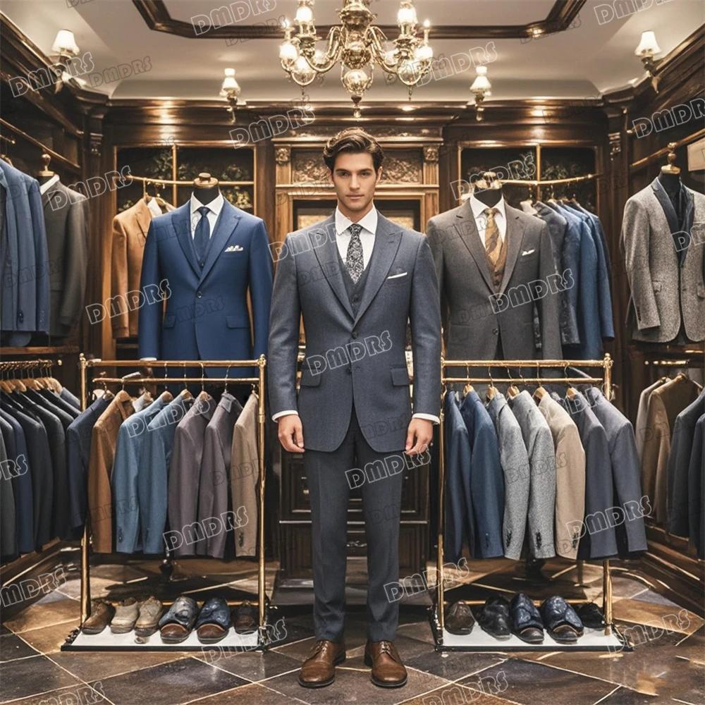 Blazer à double boutonnage en velours pour hommes