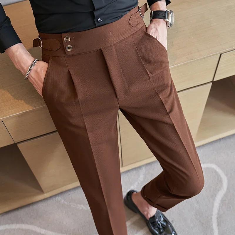 Pantalon de costume jaune pour hommes