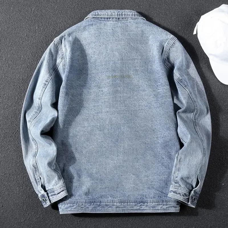 Veste en jean à épaules larges pour hommes