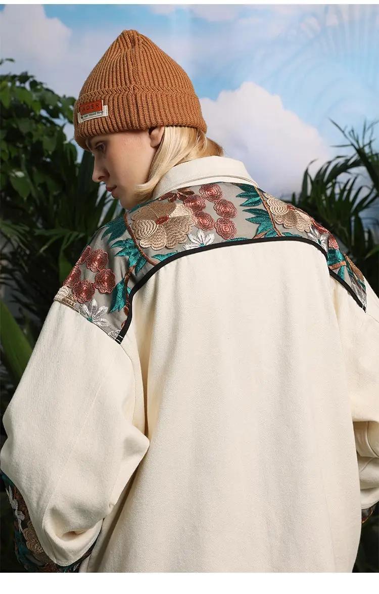 Veste en coton brodée pour hommes et femmes