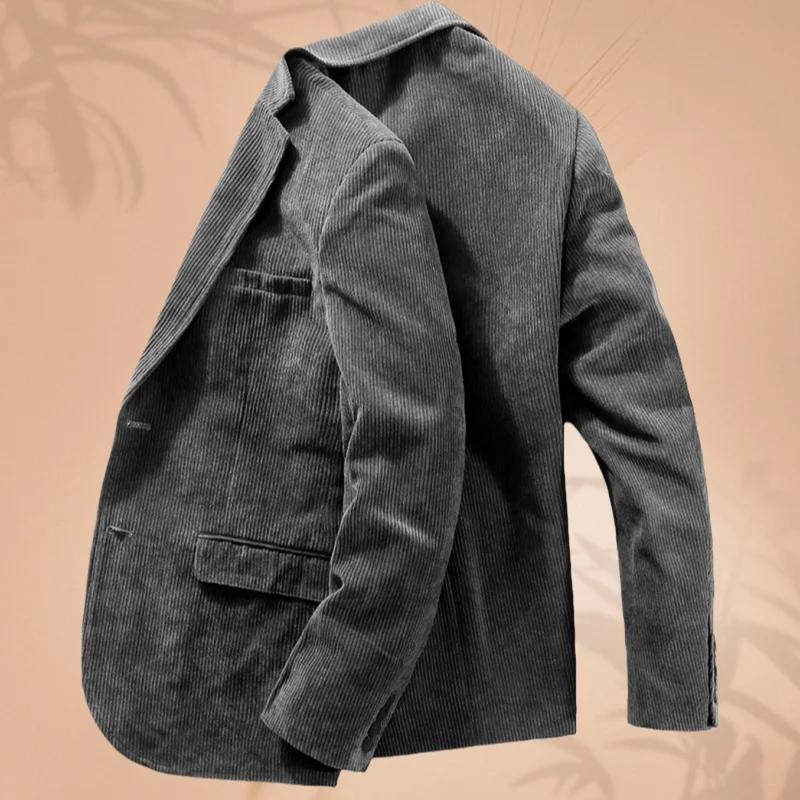 Veste de costume en velours côtelé pour hommes