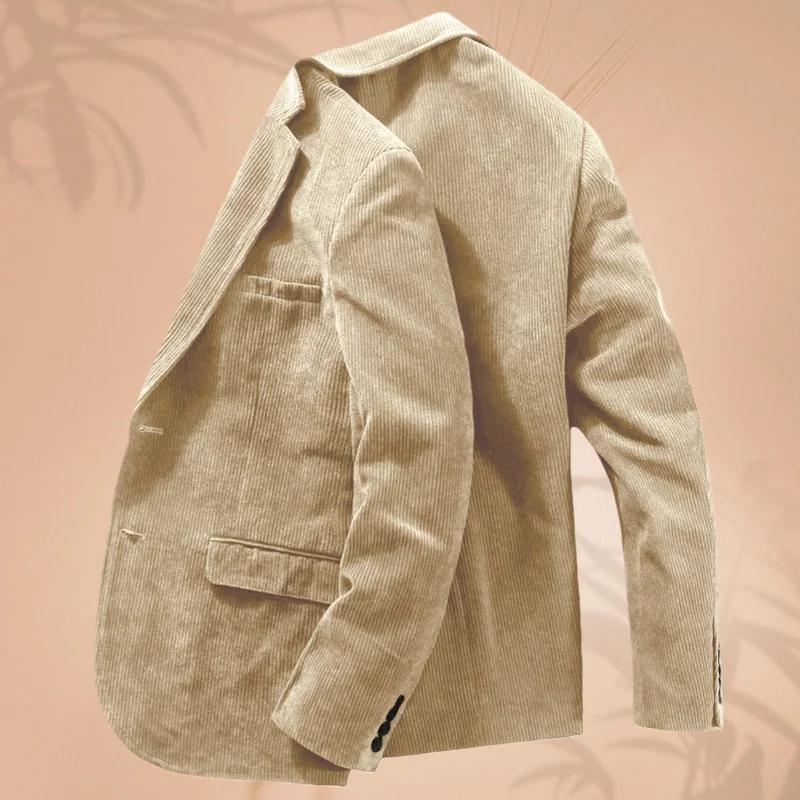 Veste de costume en velours côtelé pour hommes