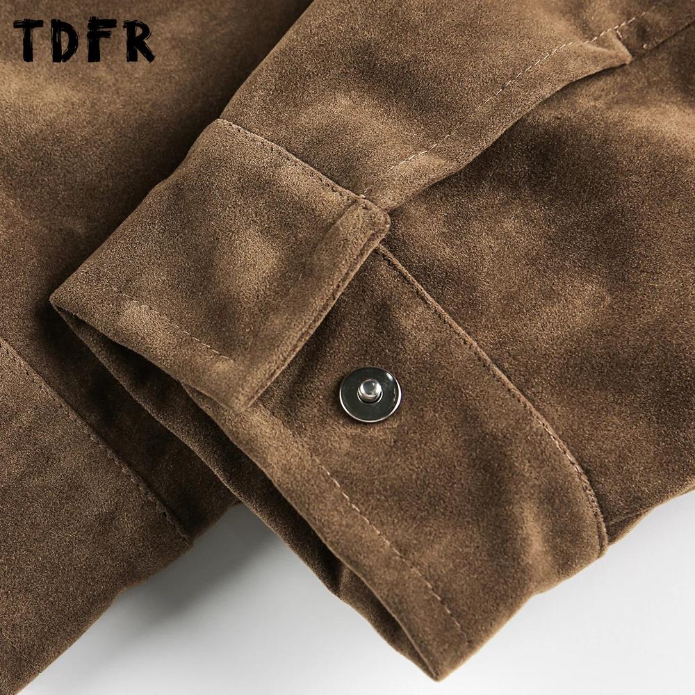 Veste Cargo en daim de couleur unie pour hommes