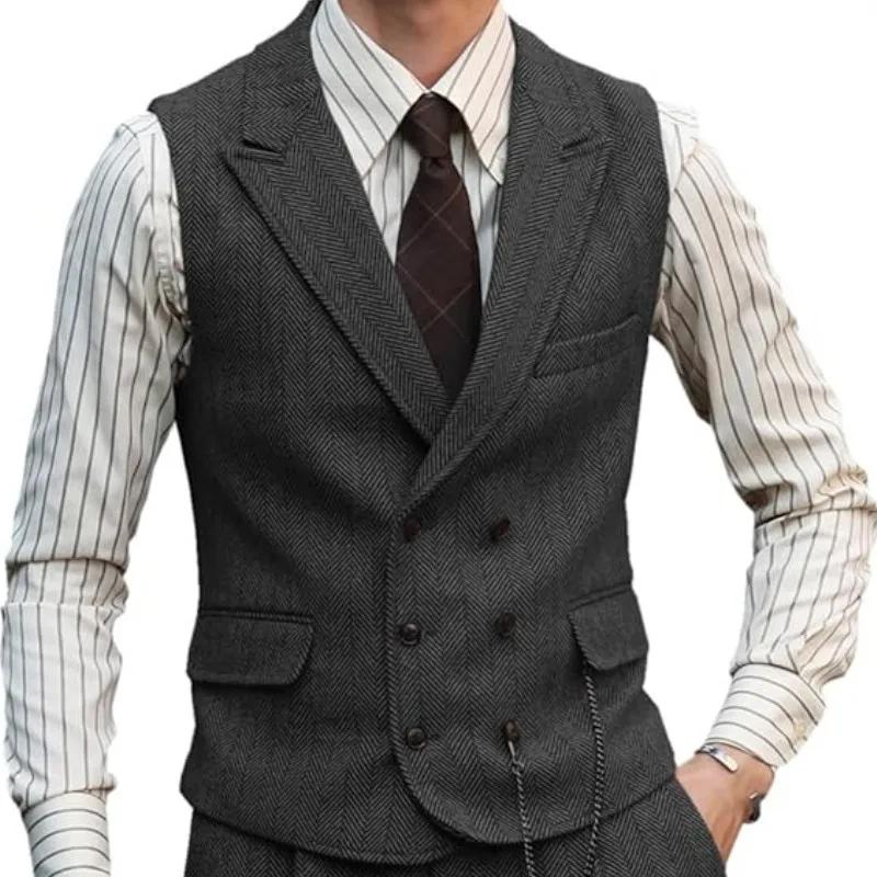 Gilet d'affaires en cuir suédé pour homme