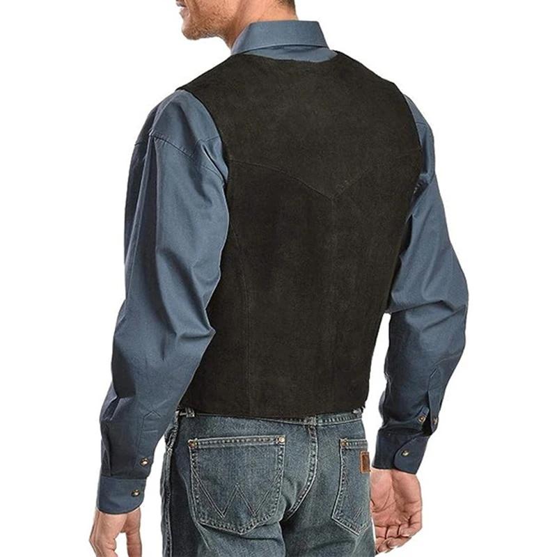 Veste Vintage sans manches à simple boutonnage pour hommes