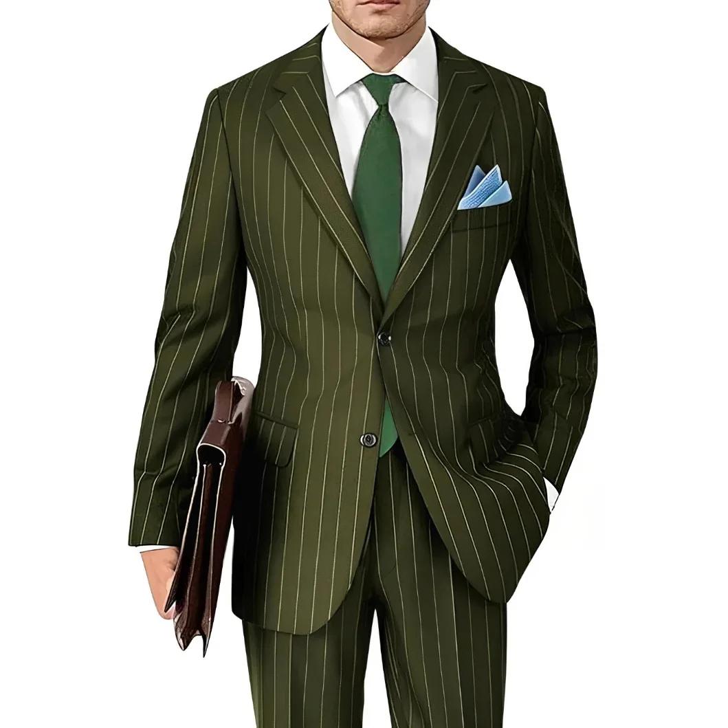 Ensemble de costume pour homme avec motif rayé