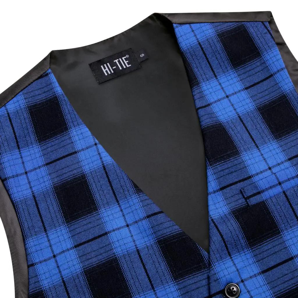 Hi-Tie Designer Viscose Hommes Costume Gilet Jacquard Rayé