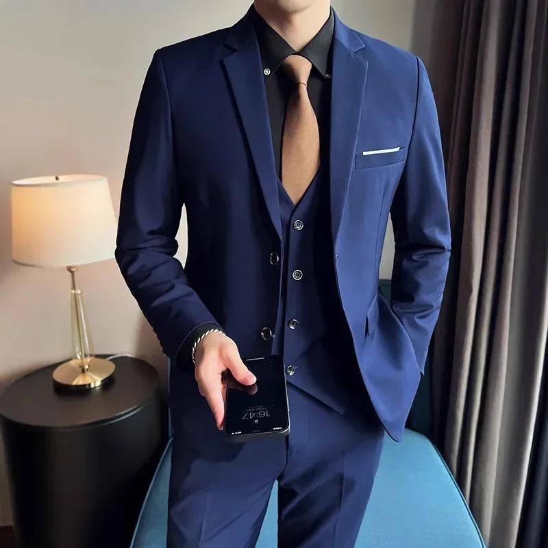 Costume (Blazer + gilet + pantalon) pour hommes