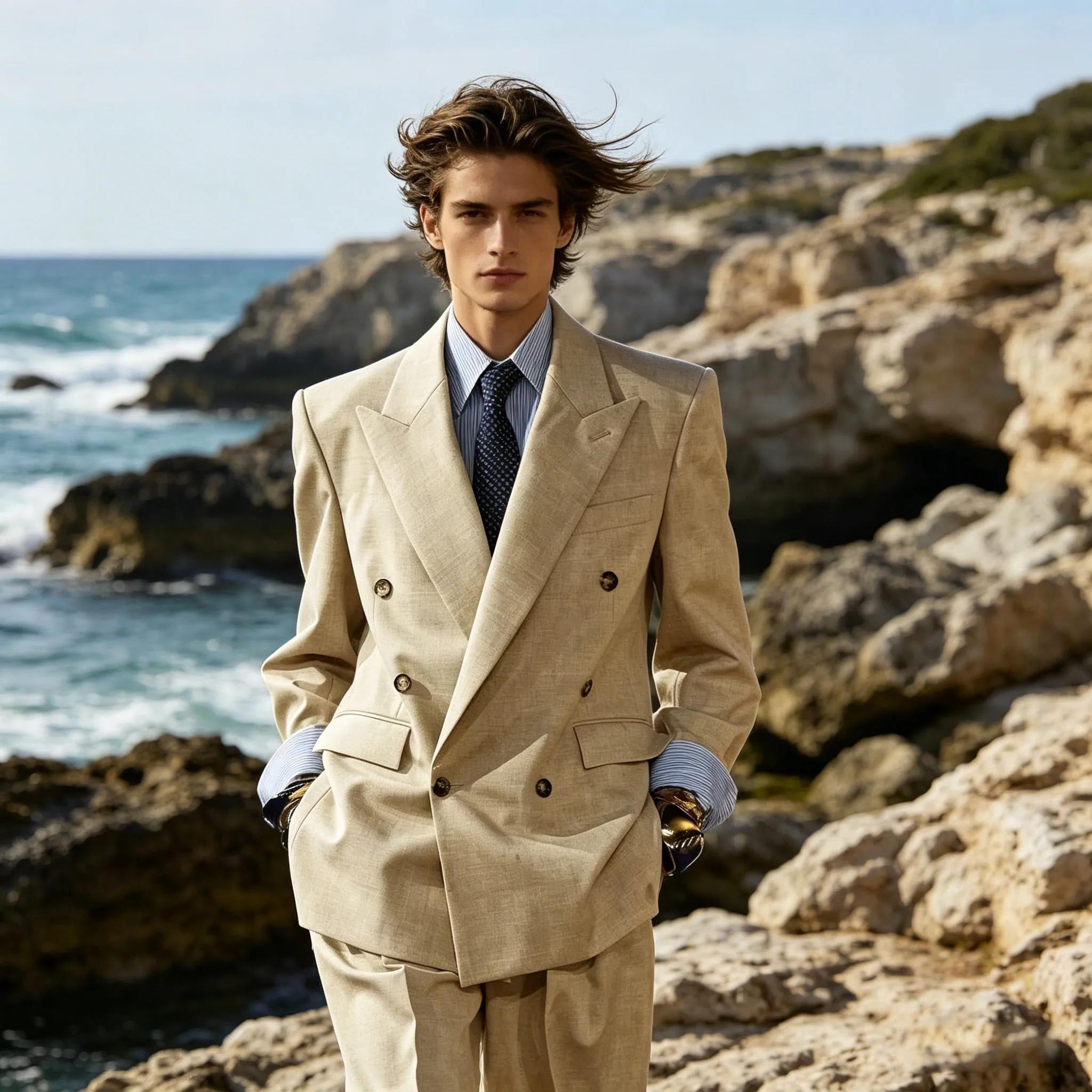 Ensemble de costume en lin pour homme