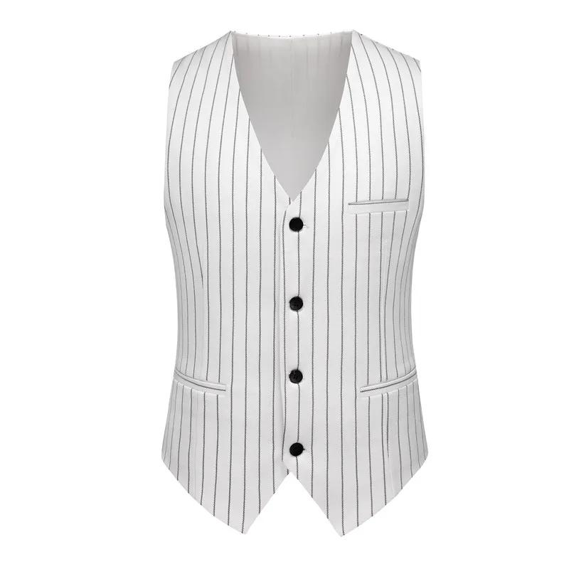 Gilet de costume à rayures rouges pour hommes