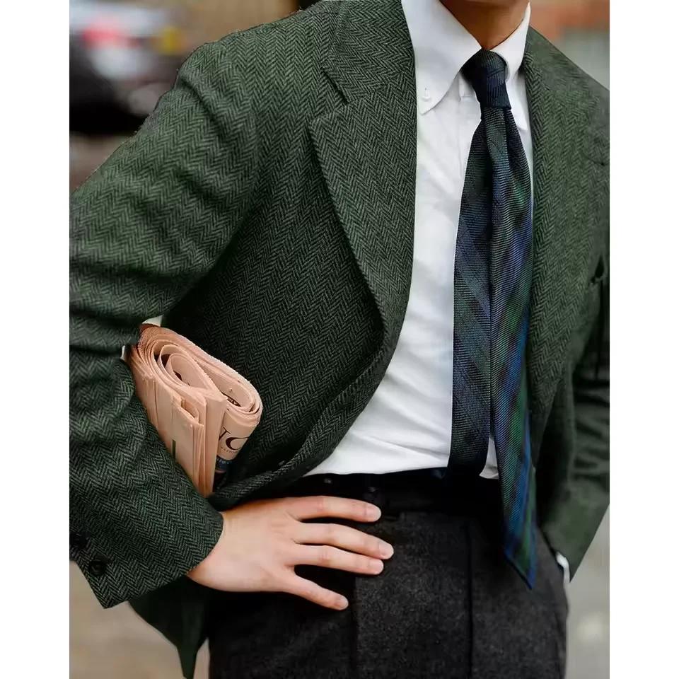 Veste de costume à chevrons pour hommes
