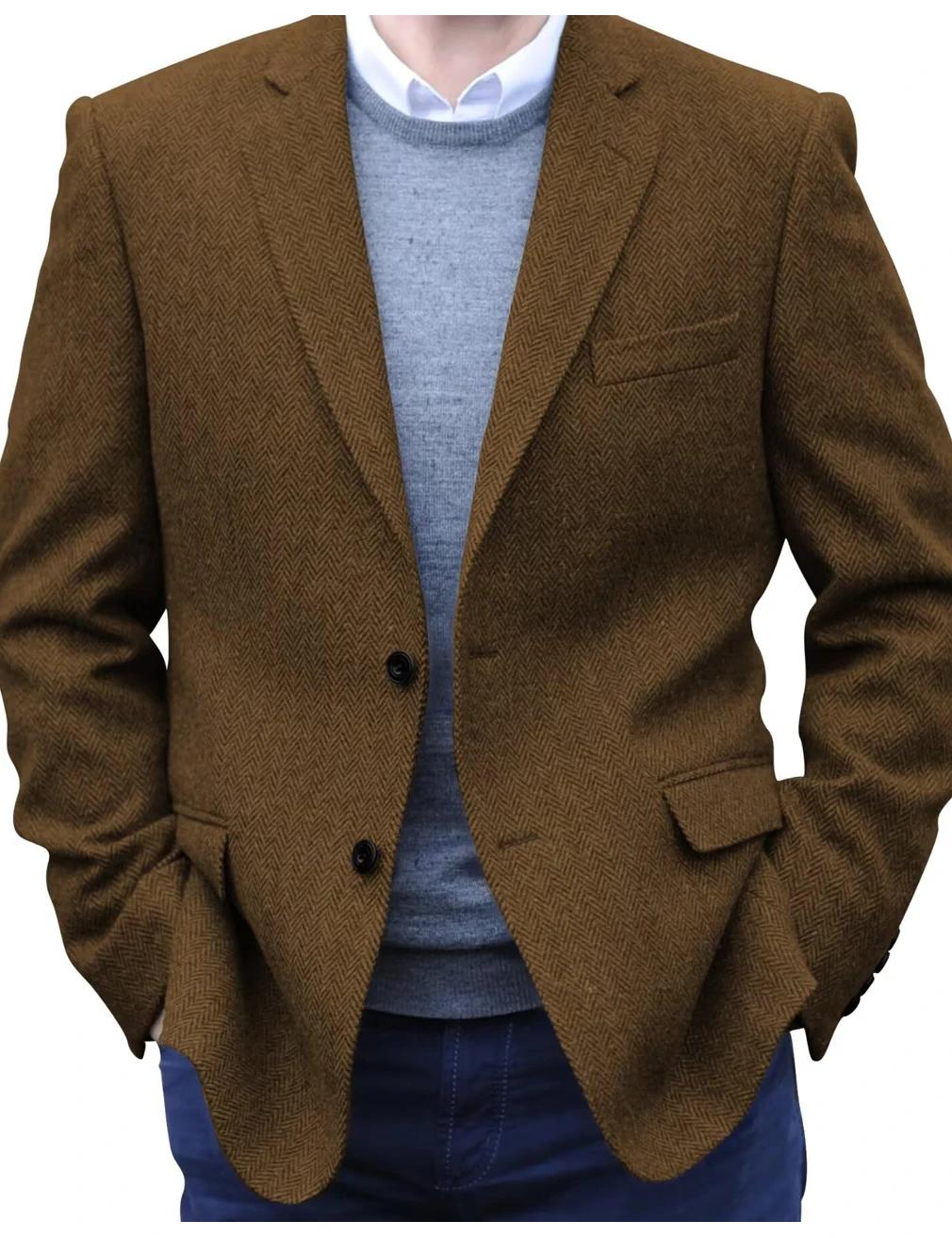 Blazer décontracté à chevrons pour hommes