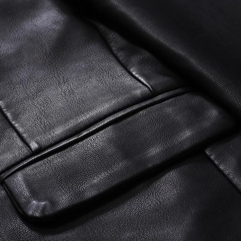Veste en cuir élégante et décontractée pour homme