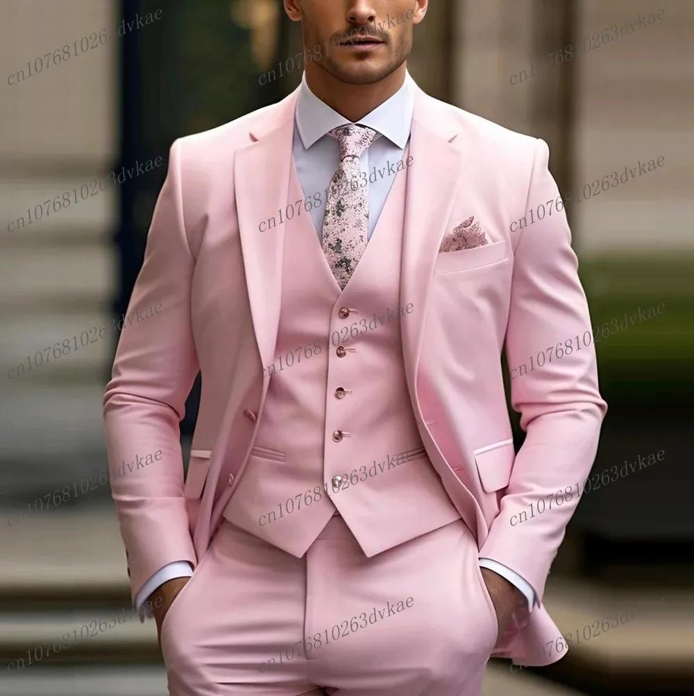 Nouveau bleu marine hommes d'affaires costume marié Groomsman fête de mariage bal mâle Occasion formelle Tuxedos 3 pièces ensemble Blazer gilet pantalon