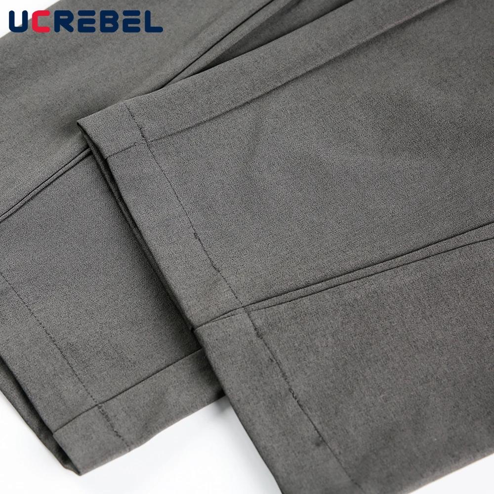 Pantalon de costume plissé de couleur unie pour hommes