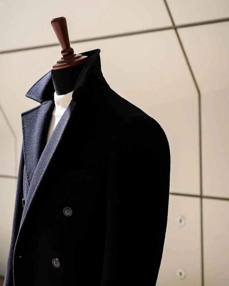 Manteau en laine vintage vert pour homme