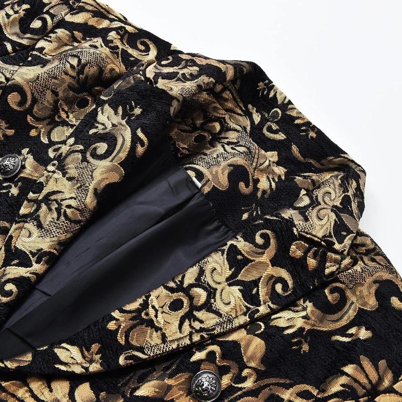 Tuxedo élégant en Jacquard doré pour hommes