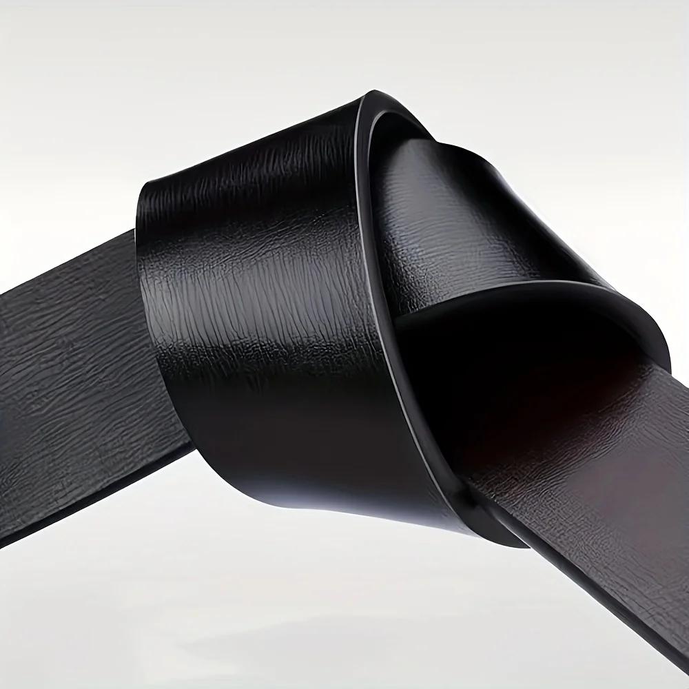 Ceinture pour hommes en cuir synthétique avec boucle en alliage automatique