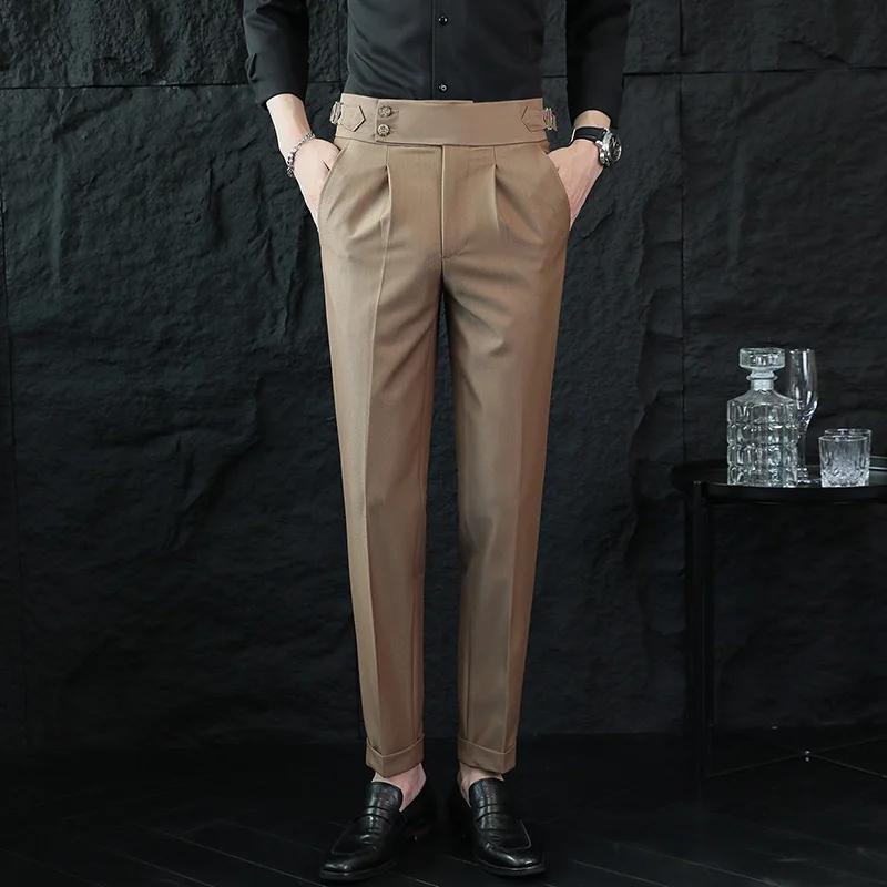 Pantalon de costume taille haute de Style italien de haute qualité