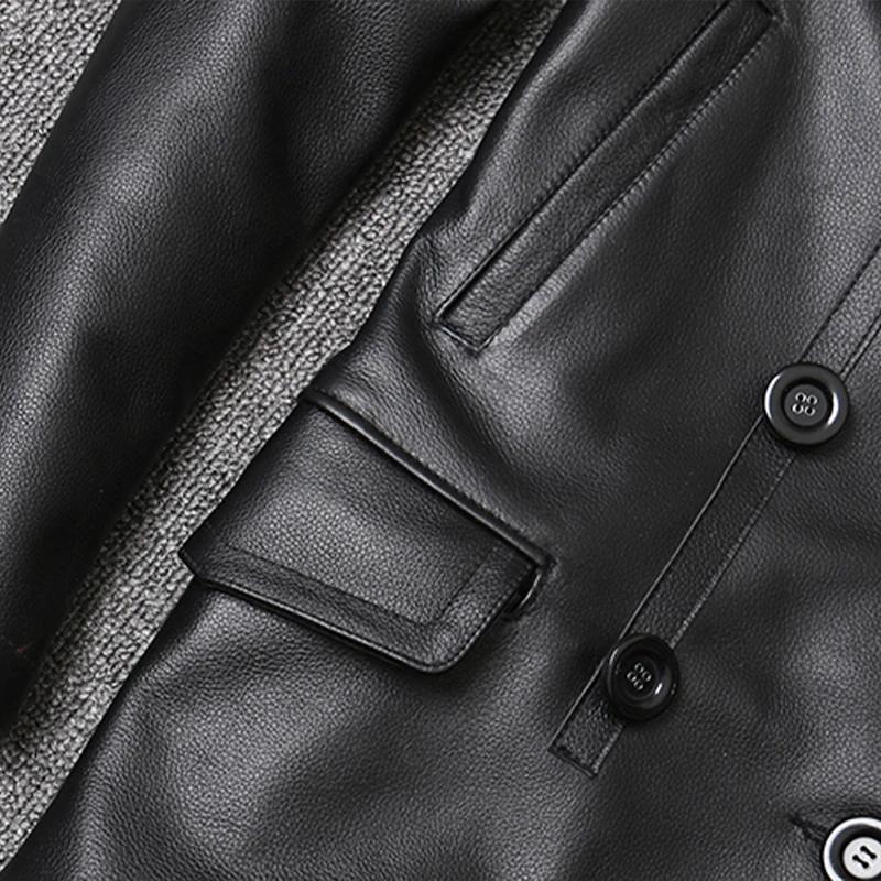 Veste en cuir véritable pour homme