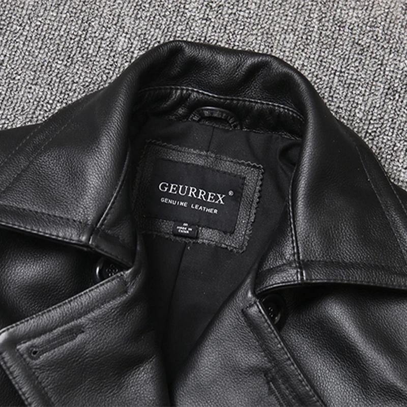 Veste en cuir véritable pour homme