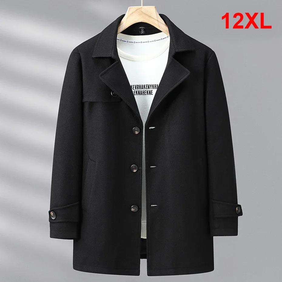 Veste en laine hommes grande taille 12XL couleur unie vestes manteaux
